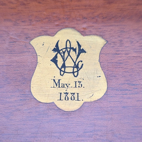 約 1881 年英國古董白色珍珠手柄甜點餐具 10 對套裝木盒裝